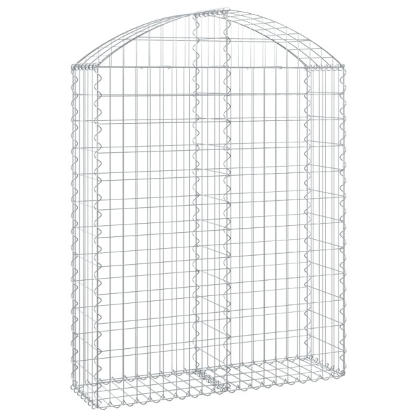 Kosz Gabionowy Łukowaty Siatka Ogrodzenie Ścianka Stal 100x30x120/140 cm 663407