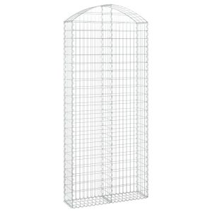 Kosz Gabionowy Łukowaty Siatka Ogrodzenie Ścianka Stal 100x30x220/240 cm 664897 Kosz Gabionowy Łukowaty Siatka Ogrodzenie Ścianka Stal 100x30x220/240 cm 664897