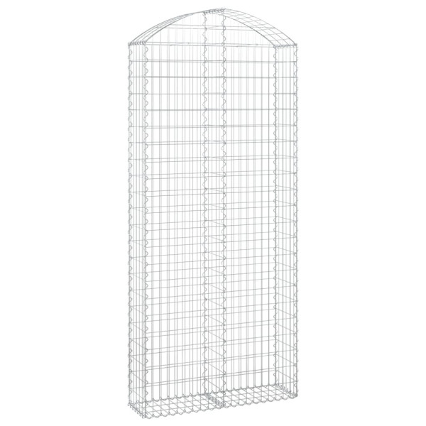 Kosz Gabionowy Łukowaty Siatka Ogrodzenie Ścianka Stal 100x30x220/240 cm 664897