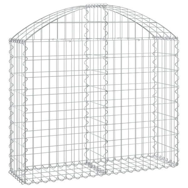 Kosz Gabionowy Łukowaty Siatka Ogrodzenie Ścianka Stal 100x30x80/100 cm 663385
