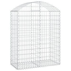 Kosz Gabionowy Łukowaty Siatka Ogrodzenie Ścianka Stal 100x50x120/140 cm 663908 Kosz Gabionowy Łukowaty Siatka Ogrodzenie Ścianka Stal 100x50x120/140 cm 663908