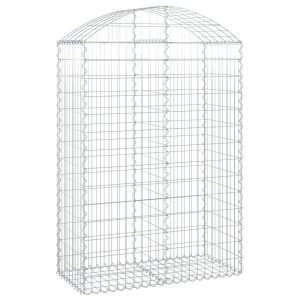 Kosz Gabionowy Łukowaty Siatka Ogrodzenie Ścianka Stal 100x50x140/160 cm 664954 Kosz Gabionowy Łukowaty Siatka Ogrodzenie Ścianka Stal 100x50x140/160 cm 664954