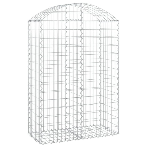 Kosz Gabionowy Łukowaty Siatka Ogrodzenie Ścianka Stal 100x50x140/160 cm 664954