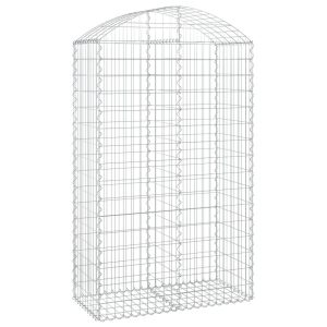 Kosz Gabionowy Łukowaty Siatka Ogrodzenie Ścianka Stal 100x50x160/180 cm 663953 Kosz Gabionowy Łukowaty Siatka Ogrodzenie Ścianka Stal 100x50x160/180 cm 663953