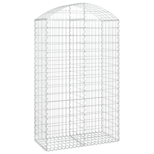 Kosz Gabionowy Łukowaty Siatka Ogrodzenie Ścianka Stal 100x50x160/180 cm 663953
