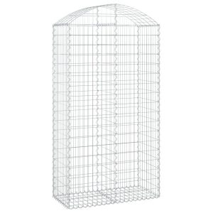 Kosz Gabionowy Łukowaty Siatka Ogrodzenie Ścianka Stal 100x50x180/200 cm 663457 Kosz Gabionowy Łukowaty Siatka Ogrodzenie Ścianka Stal 100x50x180/200 cm 663457