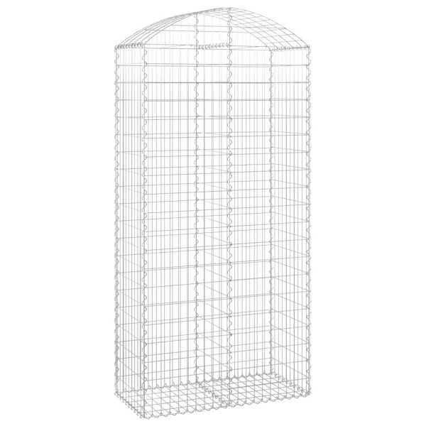 Kosz Gabionowy Łukowaty Siatka Ogrodzenie Ścianka Stal 100x50x200/220 cm 665064