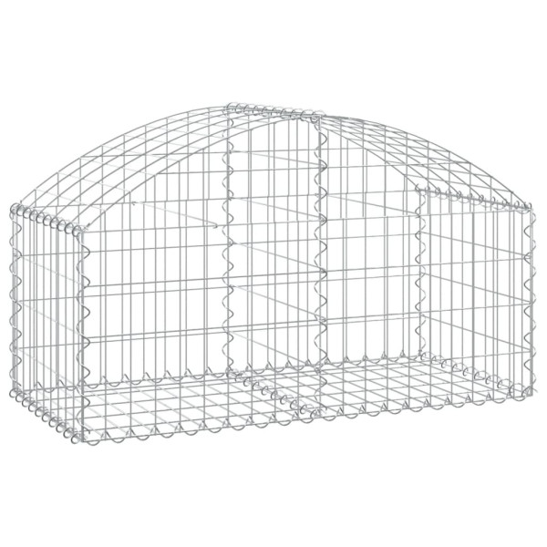 Kosz Gabionowy Łukowaty Siatka Ogrodzenie Ścianka Stal 100x50x40/60 cm 663835