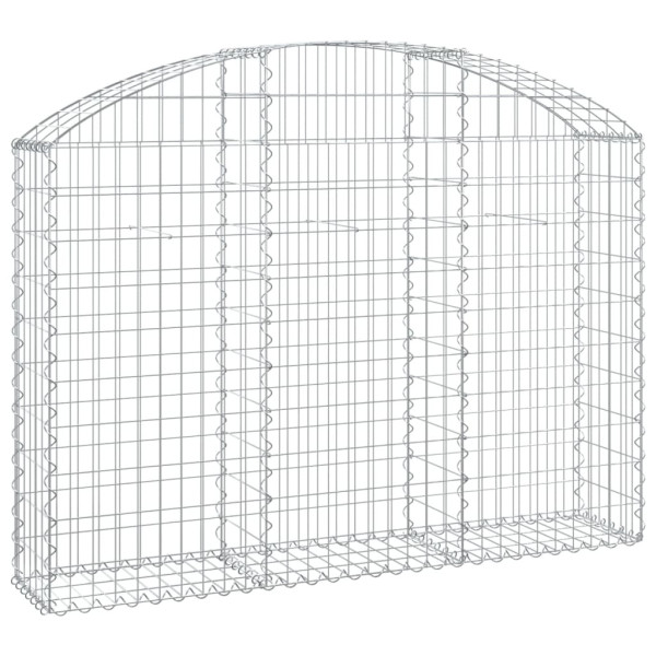 Kosz Gabionowy Łukowaty Siatka Ogrodzenie Ścianka Stal 150x30x100/120 cm 663813