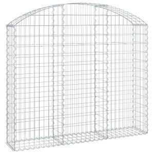 Kosz Gabionowy Łukowaty Siatka Ogrodzenie Ścianka Stal 150x30x120/140 cm 663596 Kosz Gabionowy Łukowaty Siatka Ogrodzenie Ścianka Stal 150x30x120/140 cm 663596