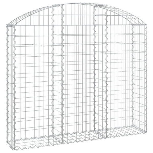 Kosz Gabionowy Łukowaty Siatka Ogrodzenie Ścianka Stal 150x30x120/140 cm 663596
