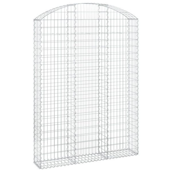 Kosz Gabionowy Łukowaty Siatka Ogrodzenie Ścianka Stal 150x30x200/220 cm 664023