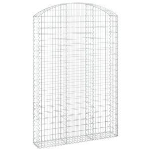 Kosz Gabionowy Łukowaty Siatka Ogrodzenie Ścianka Stal 150x30x220/240 cm 663724 Kosz Gabionowy Łukowaty Siatka Ogrodzenie Ścianka Stal 150x30x220/240 cm 663724