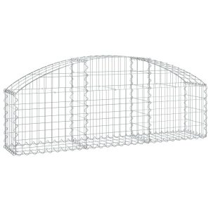Kosz Gabionowy Łukowaty Siatka Ogrodzenie Ścianka Stal 150x30x40/60 cm 663441 Kosz Gabionowy Łukowaty Siatka Ogrodzenie Ścianka Stal 150x30x40/60 cm 663441
