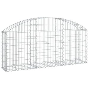 Kosz Gabionowy Łukowaty Siatka Ogrodzenie Ścianka Stal 150x30x60/80 cm 663440 Kosz Gabionowy Łukowaty Siatka Ogrodzenie Ścianka Stal 150x30x60/80 cm 663440