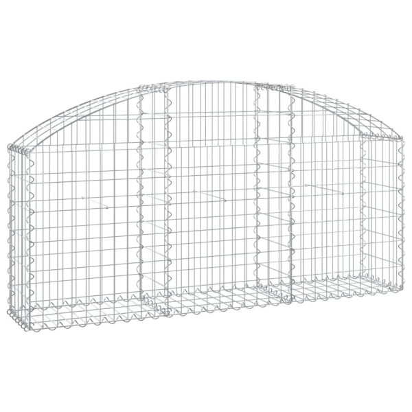 Kosz Gabionowy Łukowaty Siatka Ogrodzenie Ścianka Stal 150x30x60/80 cm 663440