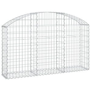 Kosz Gabionowy Łukowaty Siatka Ogrodzenie Ścianka Stal 150x30x80/100 cm 663723 Kosz Gabionowy Łukowaty Siatka Ogrodzenie Ścianka Stal 150x30x80/100 cm 663723