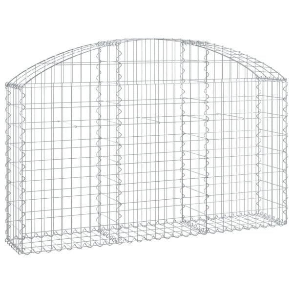 Kosz Gabionowy Łukowaty Siatka Ogrodzenie Ścianka Stal 150x30x80/100 cm 663723