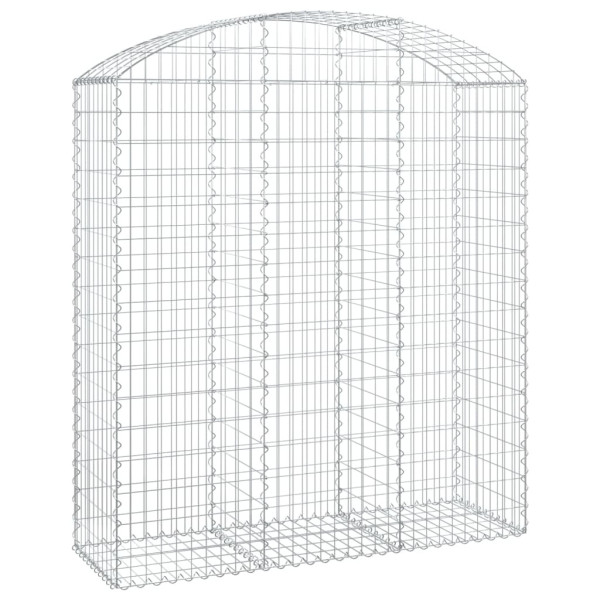 Kosz Gabionowy Łukowaty Siatka Ogrodzenie Ścianka Stal 150x50x160/180 cm 664946