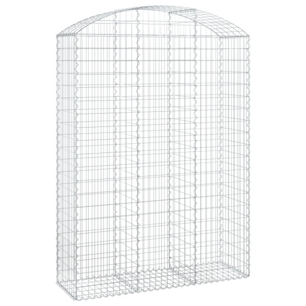 Kosz Gabionowy Łukowaty Siatka Ogrodzenie Ścianka Stal 150x50x200/220 cm 665128