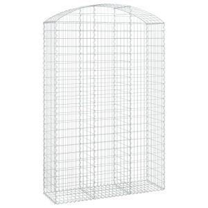 Kosz Gabionowy Łukowaty Siatka Ogrodzenie Ścianka Stal 150x50x220/240 cm 663403 Kosz Gabionowy Łukowaty Siatka Ogrodzenie Ścianka Stal 150x50x220/240 cm 663403