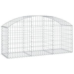 Kosz Gabionowy Łukowaty Siatka Ogrodzenie Ścianka Stal 150x50x60/80 cm 663486 Kosz Gabionowy Łukowaty Siatka Ogrodzenie Ścianka Stal 150x50x60/80 cm 663486