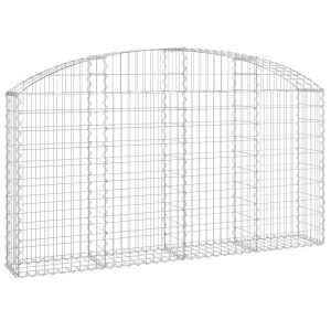 Kosz Gabionowy Łukowaty Siatka Ogrodzenie Ścianka Stal 200x30x100/120cm 665135 Kosz Gabionowy Łukowaty Siatka Ogrodzenie Ścianka Stal 200x30x100/120cm 665135