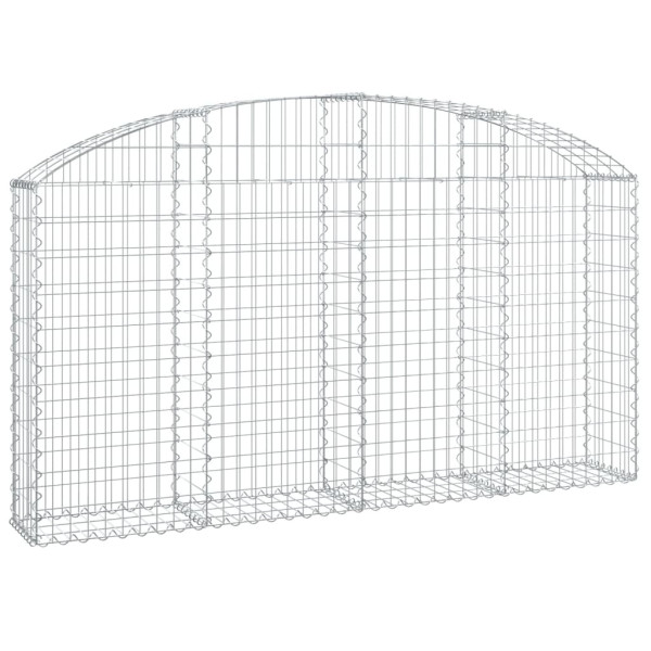 Kosz Gabionowy Łukowaty Siatka Ogrodzenie Ścianka Stal 200x30x100/120cm 665135