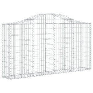 Kosz Gabionowy Łukowaty Siatka Ogrodzenie Ścianka Stal 200x30x100/120cm 663419 Kosz Gabionowy Łukowaty Siatka Ogrodzenie Ścianka Stal 200x30x100/120cm 663419