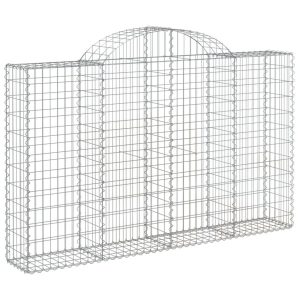 Kosz Gabionowy Łukowaty Siatka Ogrodzenie Ścianka Stal 200x30x120/140 cm 664969 Kosz Gabionowy Łukowaty Siatka Ogrodzenie Ścianka Stal 200x30x120/140 cm 664969
