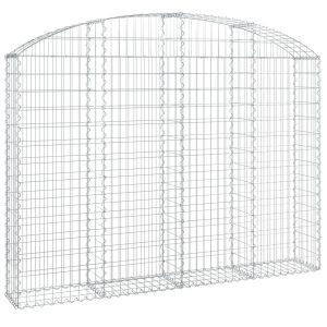 Kosz Gabionowy Łukowaty Siatka Ogrodzenie Ścianka Stal 200x30x140/160 cm 664983 Kosz Gabionowy Łukowaty Siatka Ogrodzenie Ścianka Stal 200x30x140/160 cm 664983