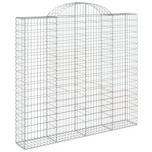 Kosz Gabionowy Łukowaty Siatka Ogrodzenie Ścianka Stal 200x30x180/200 cm 665182 Kosz Gabionowy Łukowaty Siatka Ogrodzenie Ścianka Stal 200x30x180/200 cm 665182