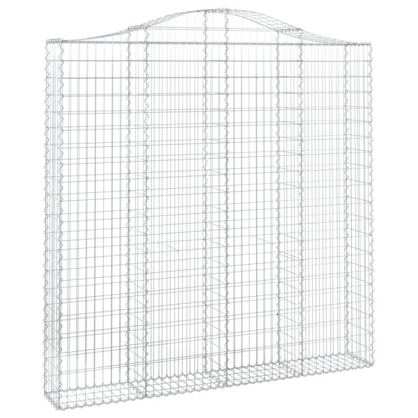 Kosz Gabionowy Łukowaty Siatka Ogrodzenie Ścianka Stal 200x30x200/220 cm 664757