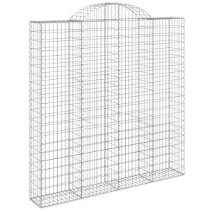 Kosz Gabionowy Łukowaty Siatka Ogrodzenie Ścianka Stal 200x30x200/220 cm 663734 Kosz Gabionowy Łukowaty Siatka Ogrodzenie Ścianka Stal 200x30x200/220 cm 663734