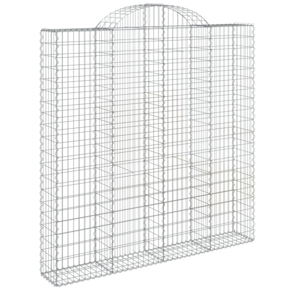 Kosz Gabionowy Łukowaty Siatka Ogrodzenie Ścianka Stal 200x30x200/220 cm 663734