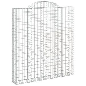 Kosz Gabionowy Łukowaty Siatka Ogrodzenie Ścianka Stal 200x30x220/240 cm 664019 Kosz Gabionowy Łukowaty Siatka Ogrodzenie Ścianka Stal 200x30x220/240 cm 664019