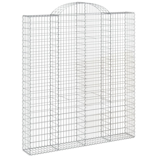 Kosz Gabionowy Łukowaty Siatka Ogrodzenie Ścianka Stal 200x30x220/240 cm 664019
