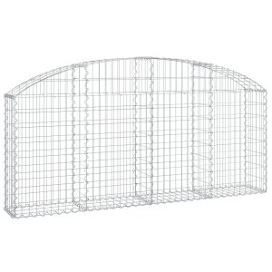 Kosz Gabionowy Łukowaty Siatka Ogrodzenie Ścianka Stal 200x30x80/100 cm 663772 Kosz Gabionowy Łukowaty Siatka Ogrodzenie Ścianka Stal 200x30x80/100 cm 663772