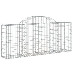 Kosz Gabionowy Łukowaty Siatka Ogrodzenie Ścianka Stal 200x30x80/100 cm 665002 Kosz Gabionowy Łukowaty Siatka Ogrodzenie Ścianka Stal 200x30x80/100 cm 665002