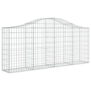 Kosz Gabionowy Łukowaty Siatka Ogrodzenie Ścianka Stal 200x30x80/100 cm 663448 Kosz Gabionowy Łukowaty Siatka Ogrodzenie Ścianka Stal 200x30x80/100 cm 663448