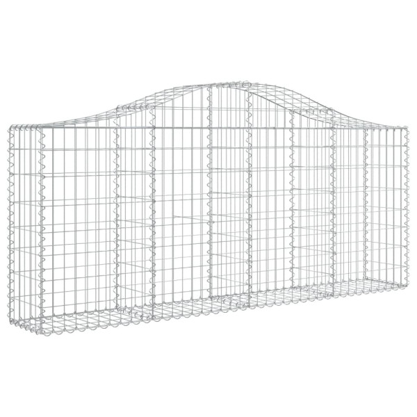 Kosz Gabionowy Łukowaty Siatka Ogrodzenie Ścianka Stal 200x30x80/100 cm 663448