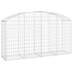 Kosz Gabionowy Łukowaty Siatka Ogrodzenie Ścianka Stal 200x50x100/120cm 664919 Kosz Gabionowy Łukowaty Siatka Ogrodzenie Ścianka Stal 200x50x100/120cm 664919