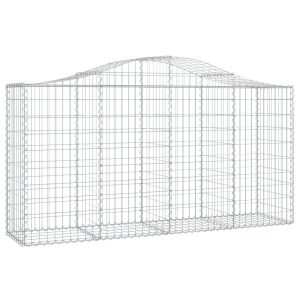 Kosz Gabionowy Łukowaty Siatka Ogrodzenie Ścianka Stal 200x50x100/120cm 665116 Kosz Gabionowy Łukowaty Siatka Ogrodzenie Ścianka Stal 200x50x100/120cm 665116