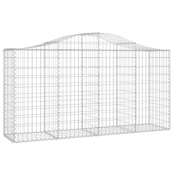 Kosz Gabionowy Łukowaty Siatka Ogrodzenie Ścianka Stal 200x50x100/120cm 665116