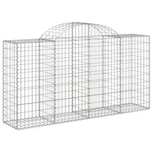 Kosz Gabionowy Łukowaty Siatka Ogrodzenie Ścianka Stal 200x50x100/120cm 663578 Kosz Gabionowy Łukowaty Siatka Ogrodzenie Ścianka Stal 200x50x100/120cm 663578