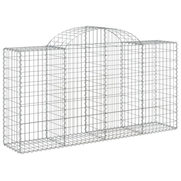 Kosz Gabionowy Łukowaty Siatka Ogrodzenie Ścianka Stal 200x50x100/120cm 663578