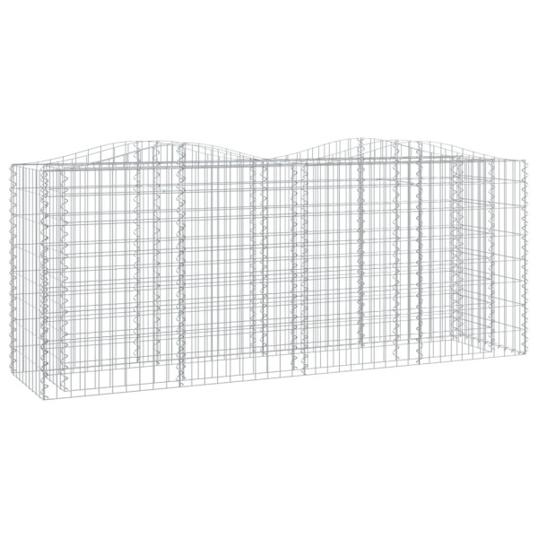 Kosz Gabionowy Łukowaty Siatka Ogrodzenie Ścianka Stal 200x50x100 cm 664055