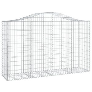 Kosz Gabionowy Łukowaty Siatka Ogrodzenie Ścianka Stal 200x50x120/140 cm 663712 Kosz Gabionowy Łukowaty Siatka Ogrodzenie Ścianka Stal 200x50x120/140 cm 663712