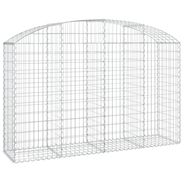 Kosz Gabionowy Łukowaty Siatka Ogrodzenie Ścianka Stal 200x50x120/140 cm 663684