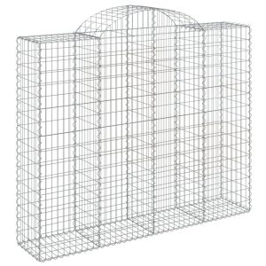 Kosz Gabionowy Łukowaty Siatka Ogrodzenie Ścianka Stal 200x50x160/180 cm 664924 Kosz Gabionowy Łukowaty Siatka Ogrodzenie Ścianka Stal 200x50x160/180 cm 664924